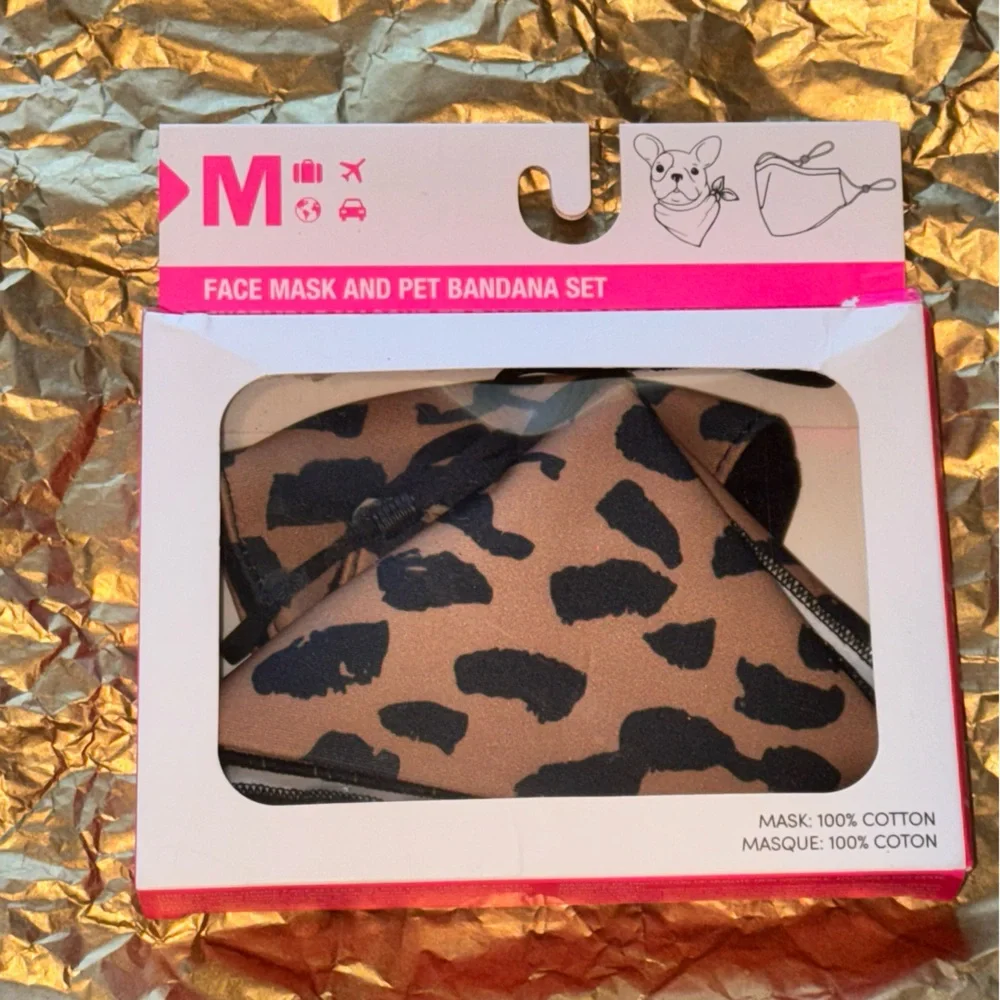 Fur Mama/Baby Leopard Print Face Mask and Bandana Matching Set!